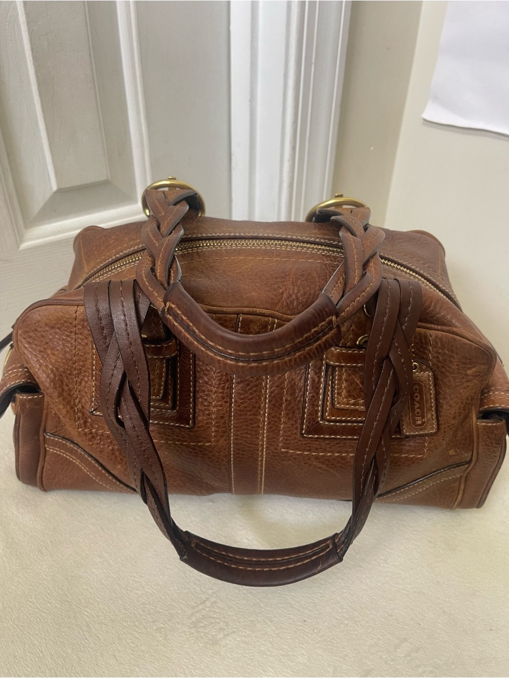 Coach Mia Soho satchel  Brown Leather Braided-Handle Shoulder - Picture 6 of 16